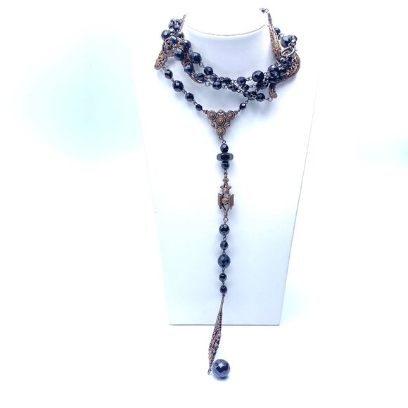 1990s Harvey Nichols Crystal Y-Necklace — 5 Feet of Pure Opera-Length Drama—EUC - Picture 6 of 7